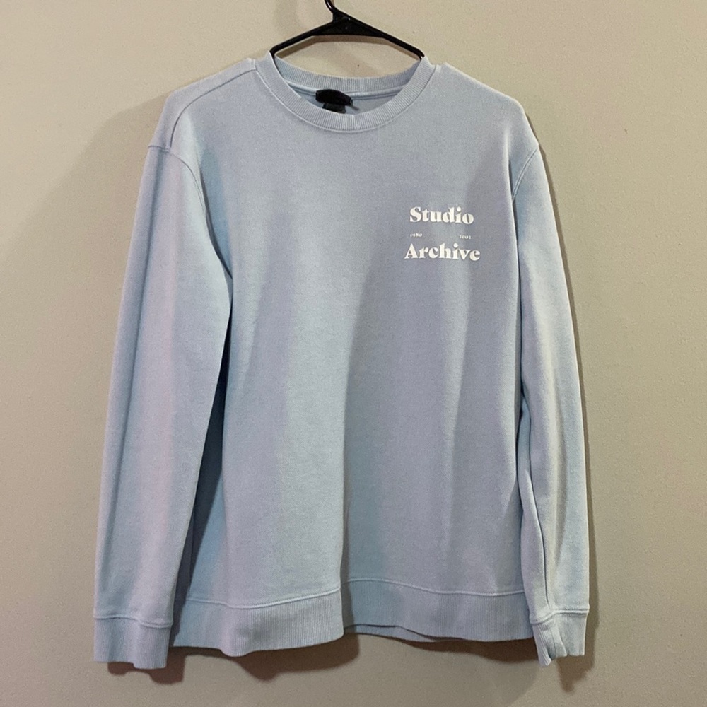 Studio Archive Pale Blue Lightweight Crewneck Sweatshirt - Size L